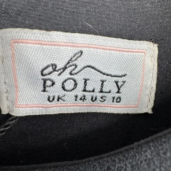 Oh Polly Luciana Dress Women 10 Black Heart Cutout Party Night Out Romantic - Picture 3 of 14